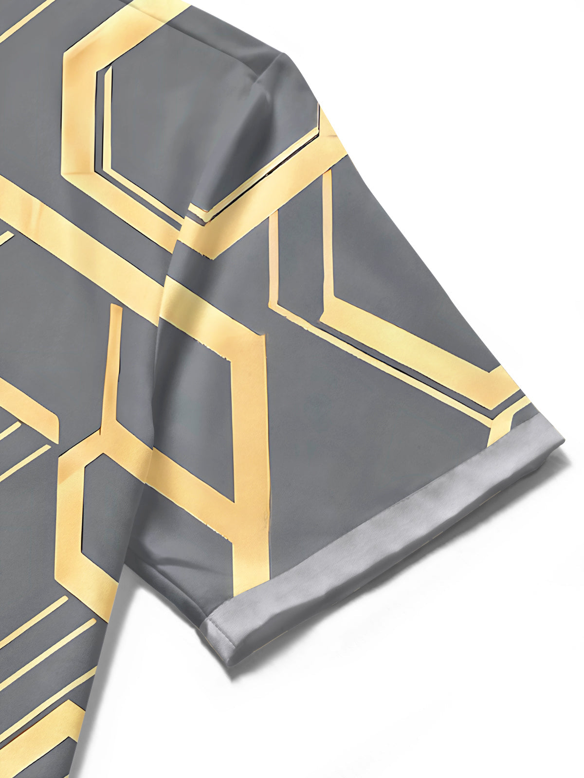 Oceanlyte Men's Patterned Geometric Hexagon Pattern Short Sleeve Shirt with Chest Pocket