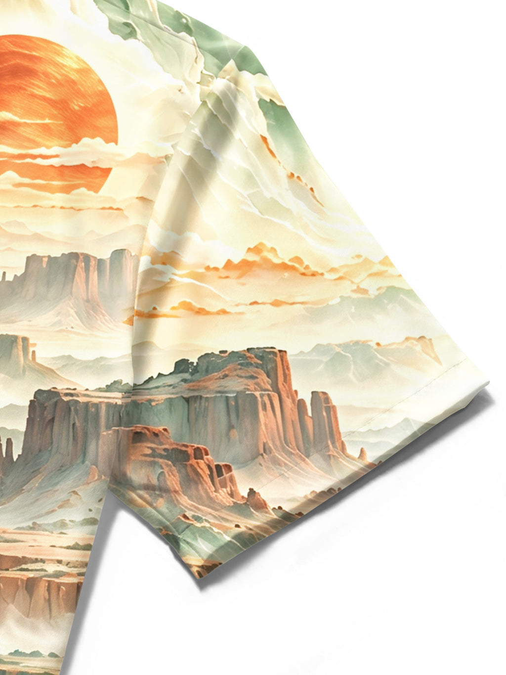Oceanlyte Men's Short Sleeve Shirt - Desert Landscape With Red Rock Canyons And Agave Plants Print with Chest Pocket