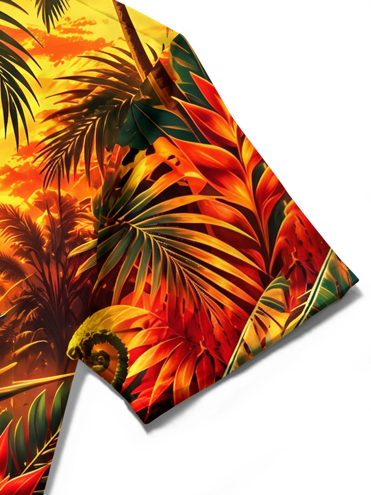 Oceanlyte Men's Short Sleeve Shirt - Tropical Jungle Plants And Birds Of Paradise Print with Chest Pocket
