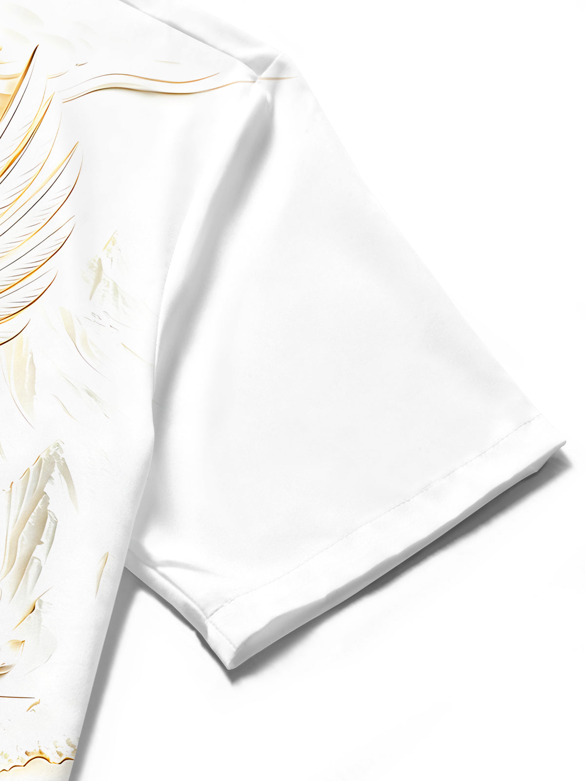 Oceanlyte Men's 3D Eagle Print Lotus Flowers Print Short Sleeve Shirt with Chest Pocket