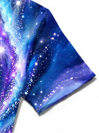 Oceanlyte Men's Printed Galaxy Swirl Print Short Sleeve Shirt with Chest Pocket