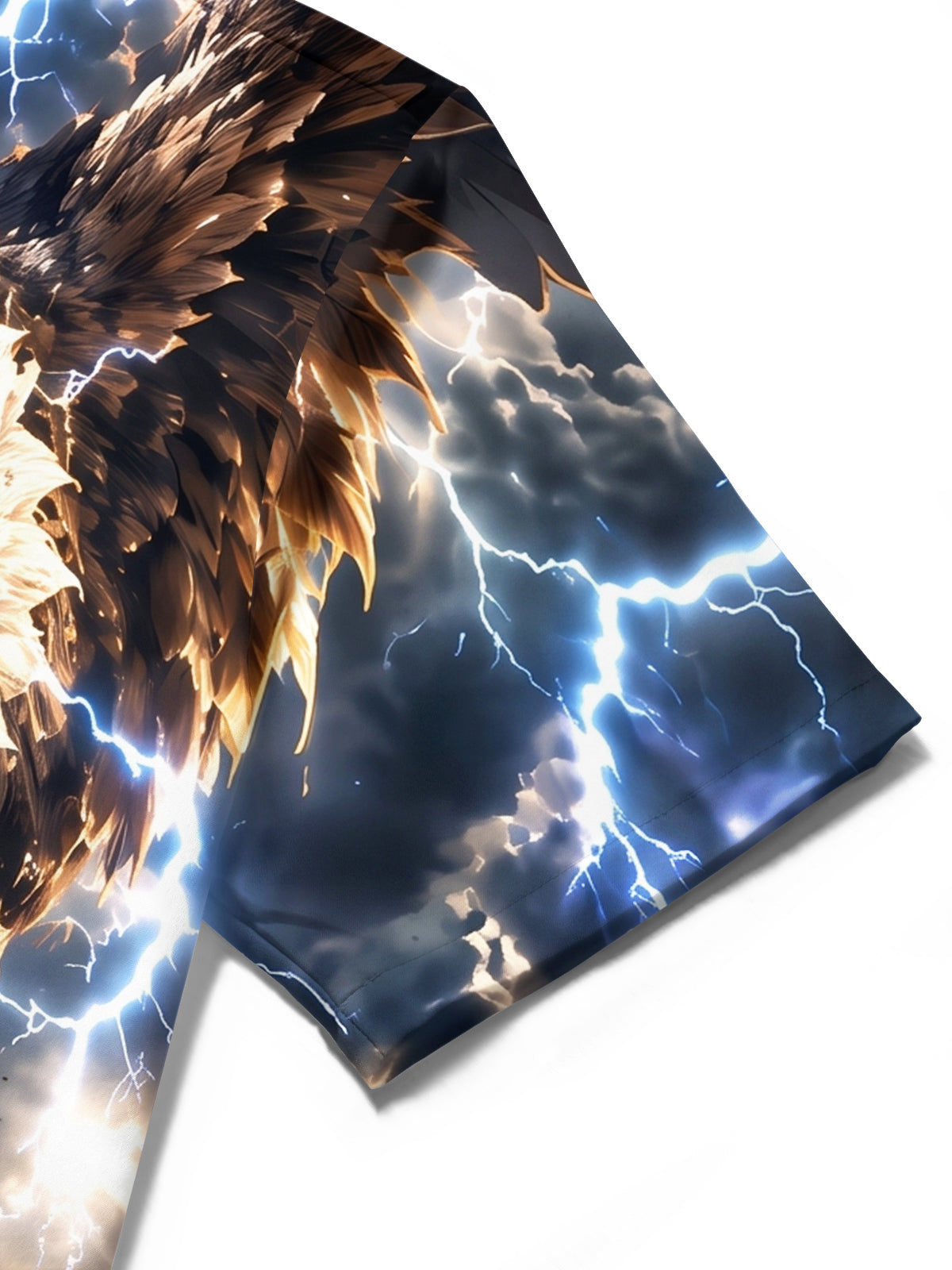 Oceanlyte Men's Short Sleeve Shirt - Eagle With Lightning And Desert Landscape Print with Chest Pocket