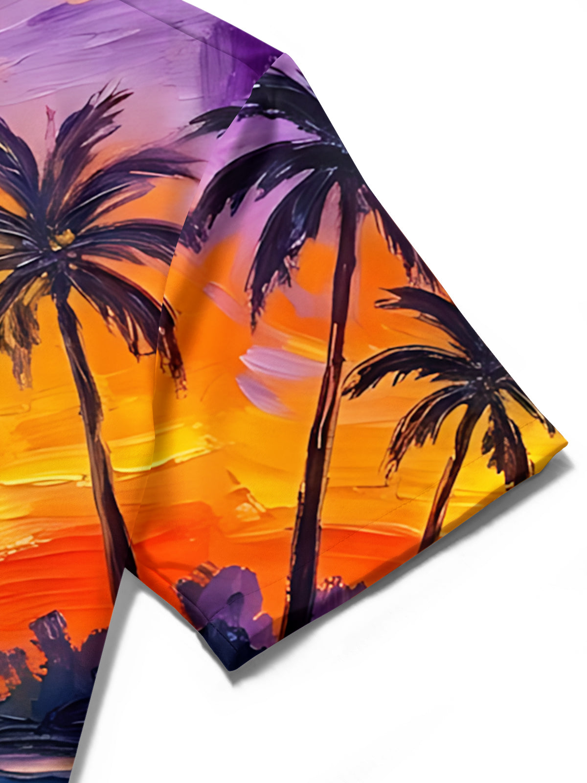 Oceanlyte Men's Sunset Flamingos And Palm Trees Print Short Sleeve Shirt with Chest Pocket