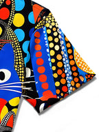 Oceanlyte Men's Hawaiian Colorful Cat Faces Print Short Sleeve Shirt with Chest Pocket