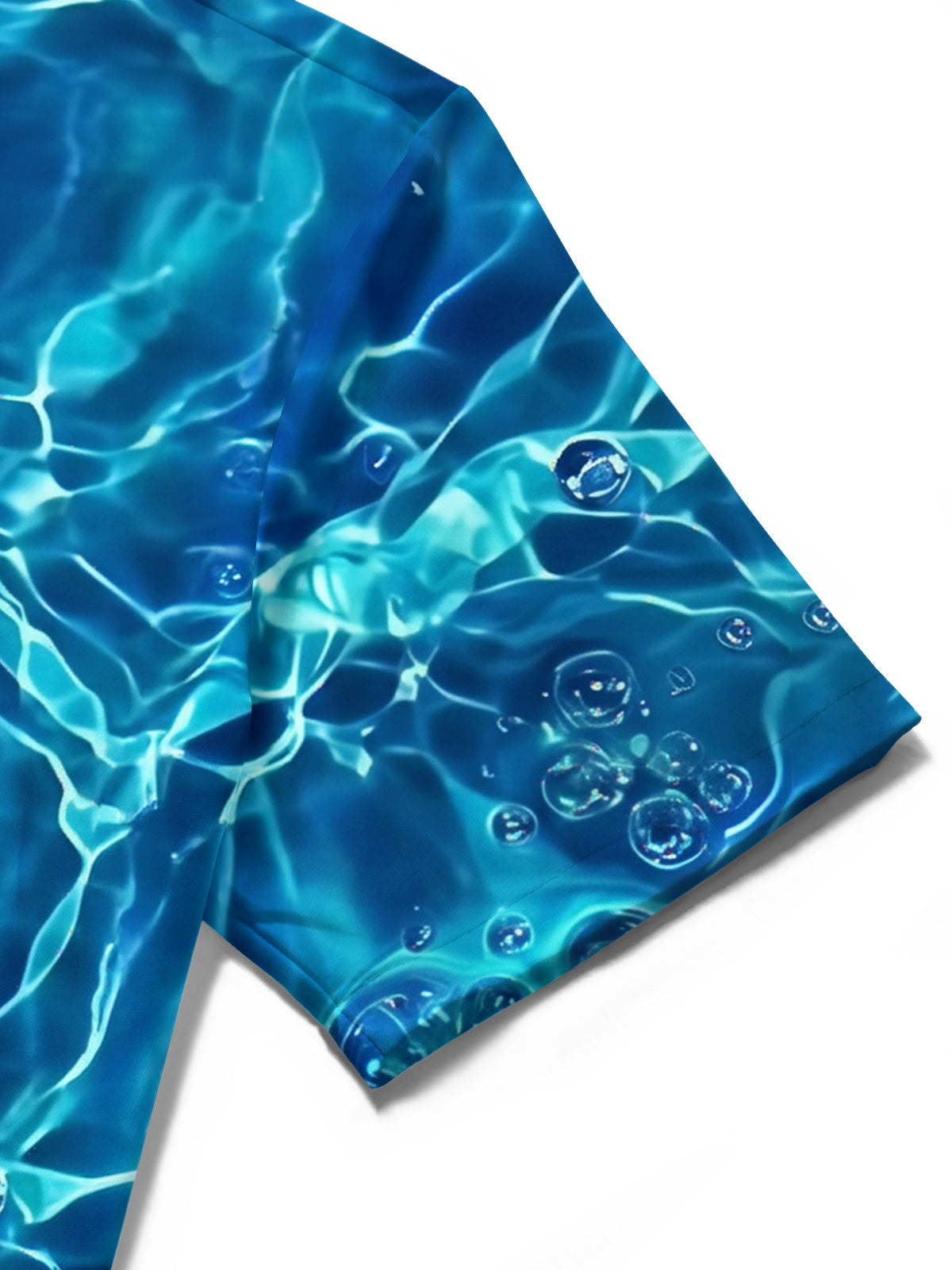 Oceanlyte Men's Abstract Water Ripples And Bubbles Print Short Sleeve Shirt with Chest Pocket