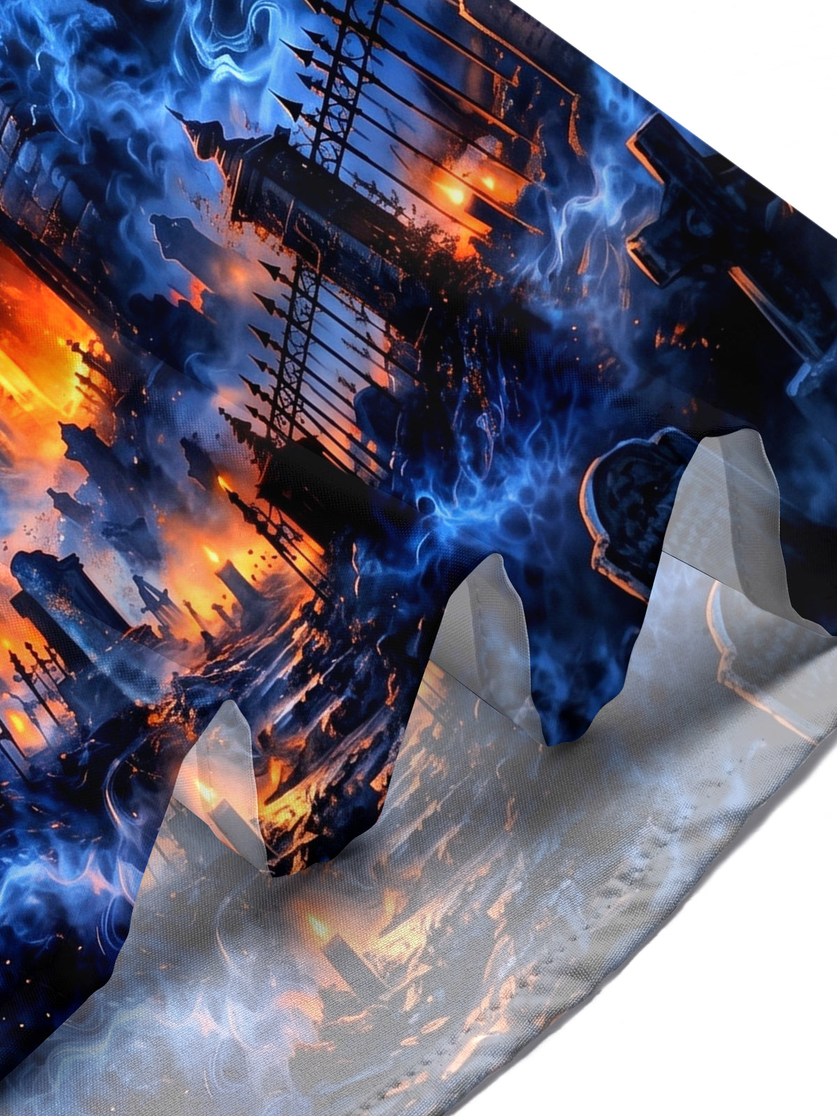 Oceanlyte Men's Halloween Gothic Castle And Bats Print Short Sleeve Shirt with Chest Pocket