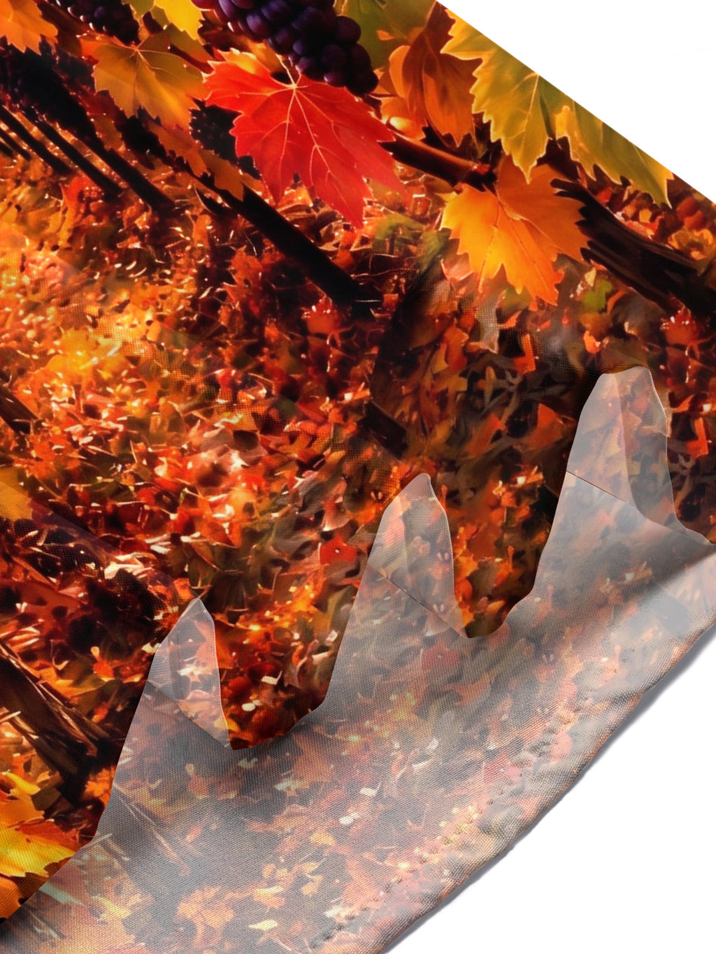 Oceanlyte Men's Short Sleeve Shirt - Autumn Vineyard Sunset Landscape With Grapes Print with Chest Pocket
