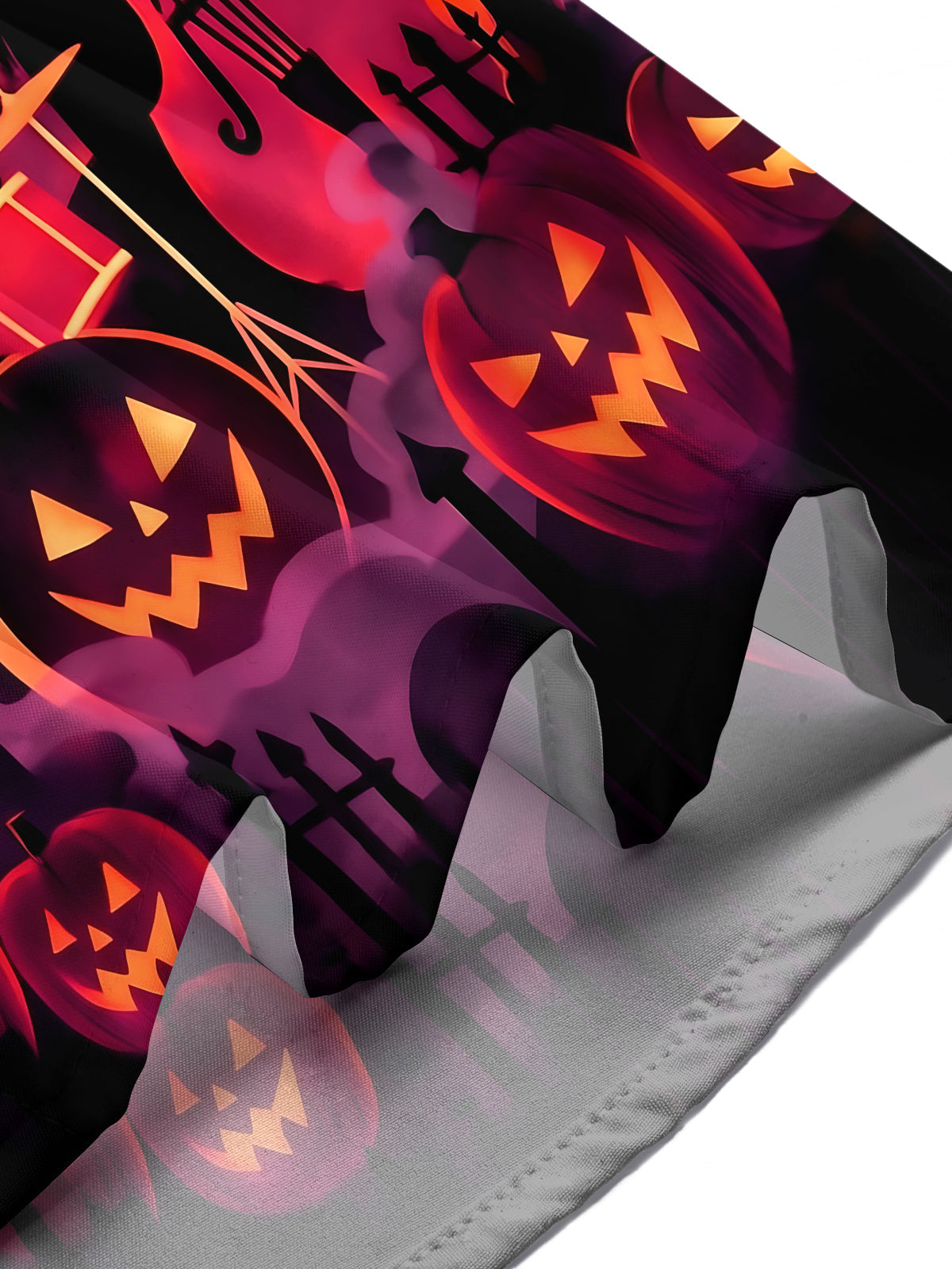 Oceanlyte Men's Halloween Crow Band Playing Instruments Print Short Sleeve Shirt with Chest Pocket
