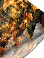 Oceanlyte Men's Short Sleeve Shirt - Autumn Forest With Glowing Mushrooms And Butterflies Print with Chest Pocket