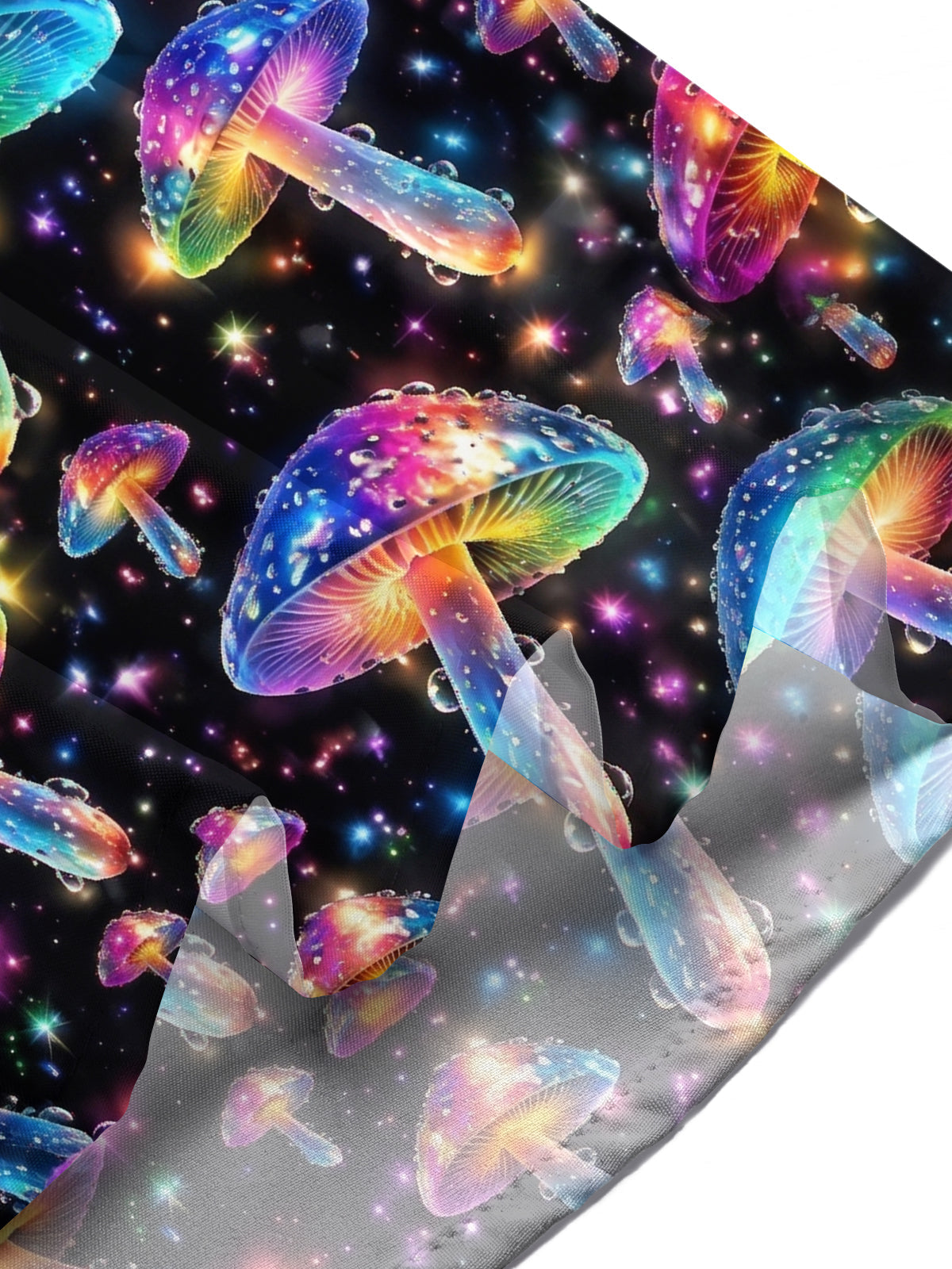 Oceanlyte Men's Printed Psychedelic Rainbow Mushrooms Print Short Sleeve Shirt with Chest Pocket