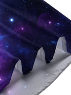 Oceanlyte Men's Hawaiian Galaxy Nebula And Stars Print Short Sleeve Shirt with Chest Pocket