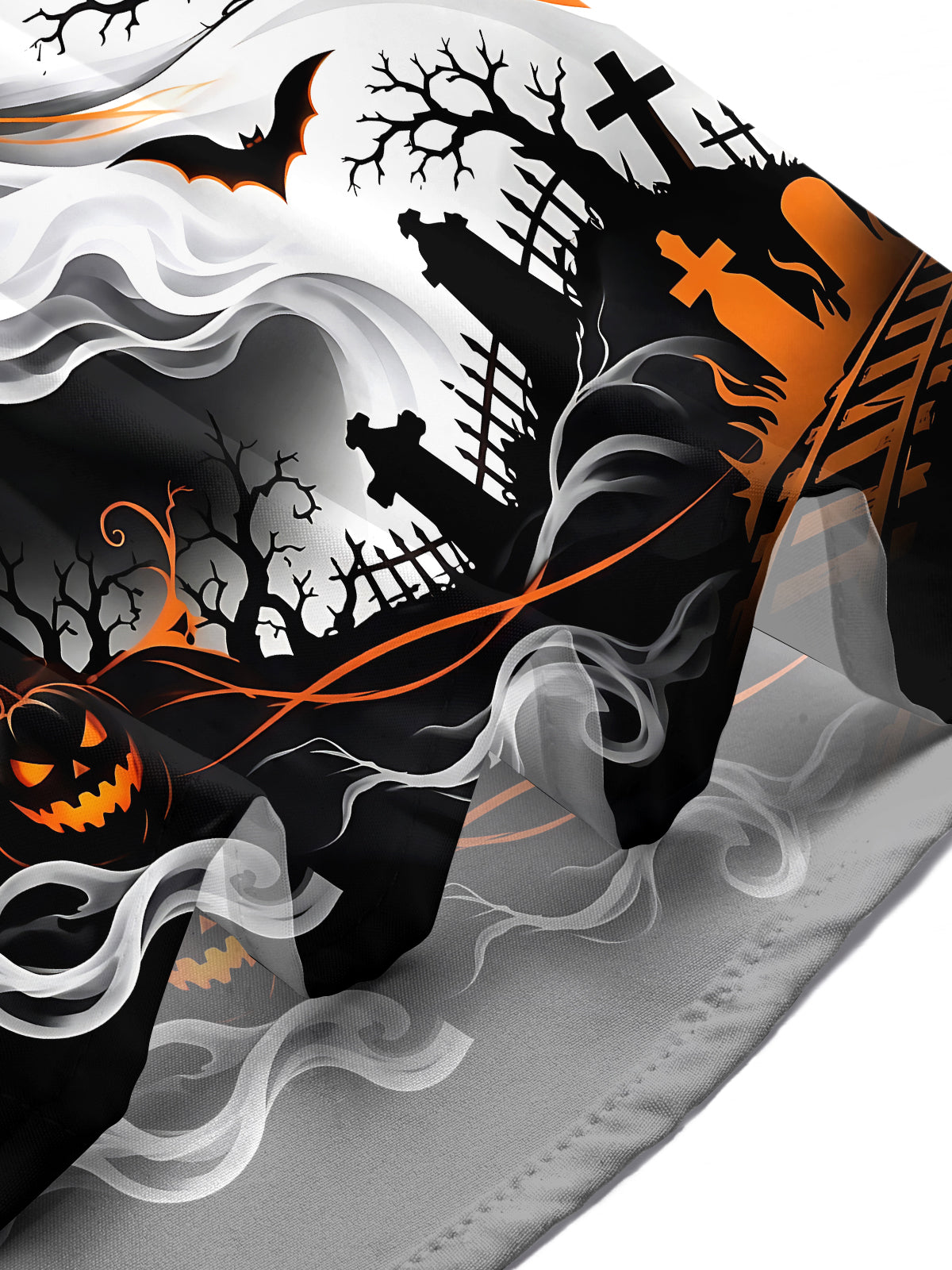 Oceanlyte Men's Graphic Halloween Ghosts And Pumpkins Print Short Sleeve Shirt with Chest Pocket