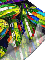 Oceanlyte Men's Hawaiian Stained Glass Cucumber Pattern Short Sleeve Shirt with Chest Pocket