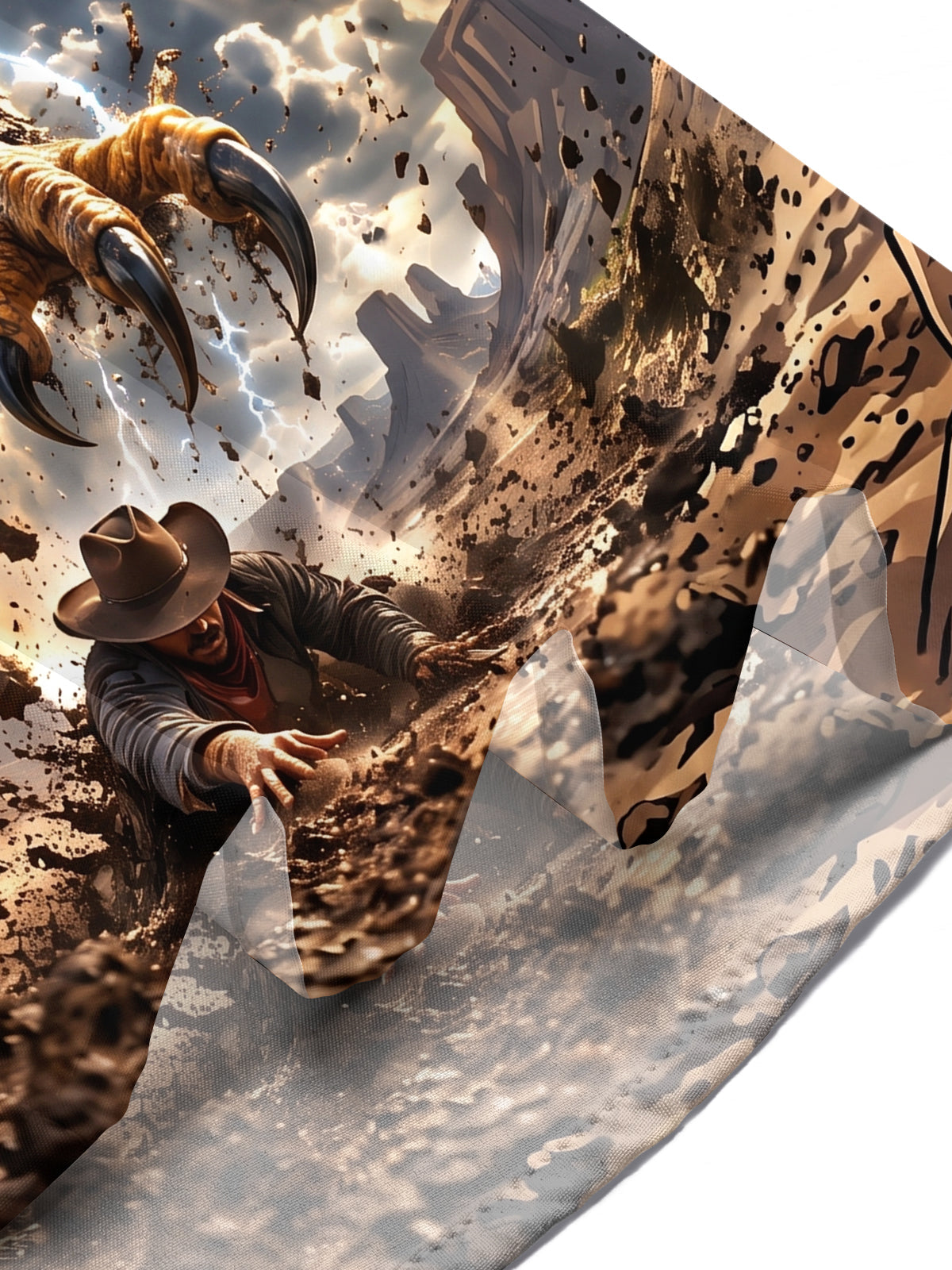 Oceanlyte Men's Short Sleeve Shirt - Eagle With Lightning And Desert Landscape Print with Chest Pocket