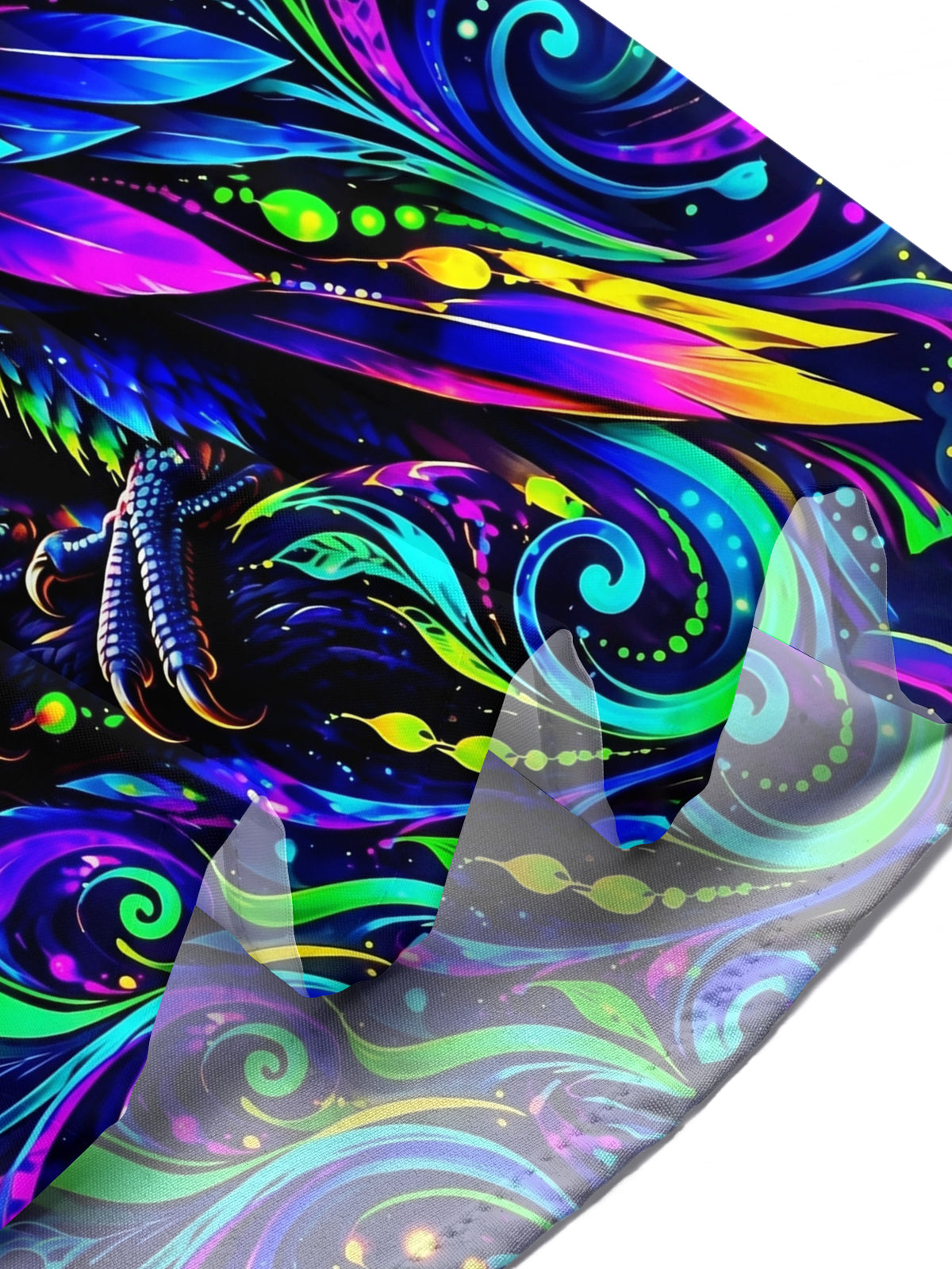 Oceanlyte Men's Neon Parrot With Swirling Patterns Print Short Sleeve Shirt with Chest Pocket