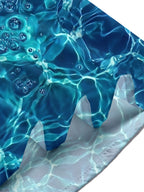 Oceanlyte Men's Abstract Water Ripples And Bubbles Print Short Sleeve Shirt with Chest Pocket