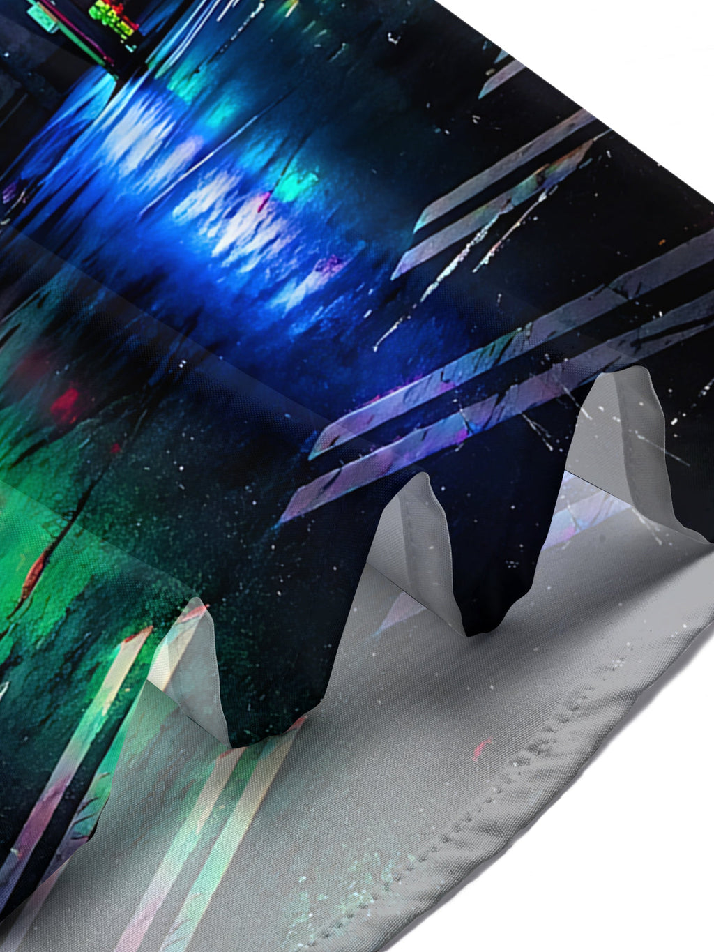 Oceanlyte Men's Printed Neon City Street Night Scene Print Short Sleeve Shirt with Chest Pocket