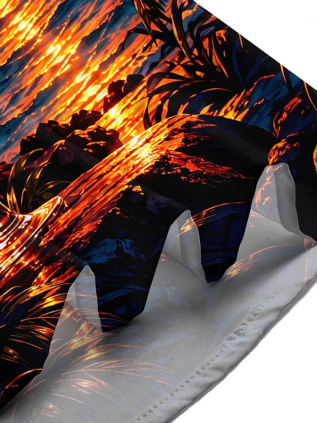 Oceanlyte Men's Short Sleeve Shirt - Tropical Sunset With Cocktail And Palm Trees Print with Chest Pocket