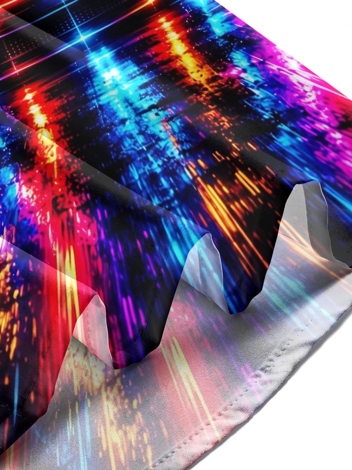 Oceanlyte Men's Graphic Neon Sports Car And City Skyline Print Long Sleeve Shirt with Chest Pocket