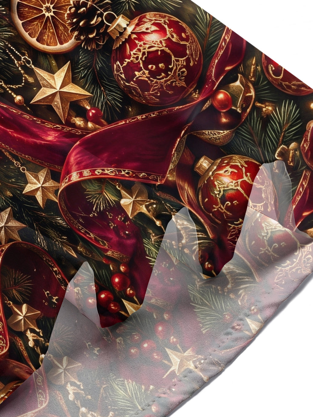 Oceanlyte Men's Hawaiian Christmas Elk And Ornaments Print Short Sleeve Shirt with Chest Pocket