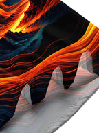 Oceanlyte Men's Neon Wave Canyon Sunset Landscape Print Short Sleeve Shirt with Chest Pocket