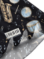 Oceanlyte Men's Hawaiian Musical Instruments Print Short Sleeve Shirt with Chest Pocket