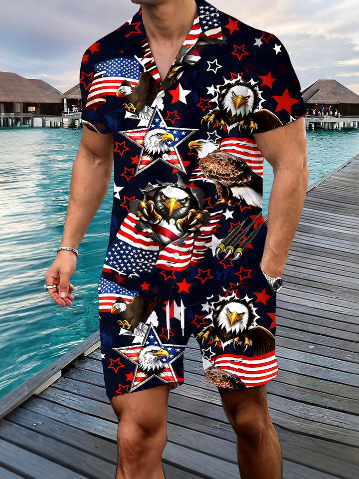 Independence Eagle Men's Pocket Short Sleeve Set