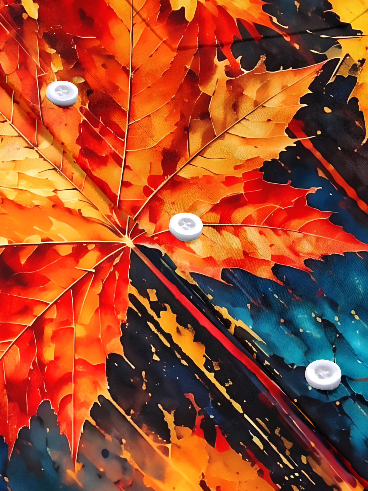 Oceanlyte Men's Hawaiian Maple Leaf Autumn Pattern Short Sleeve Shirt with Chest Pocket