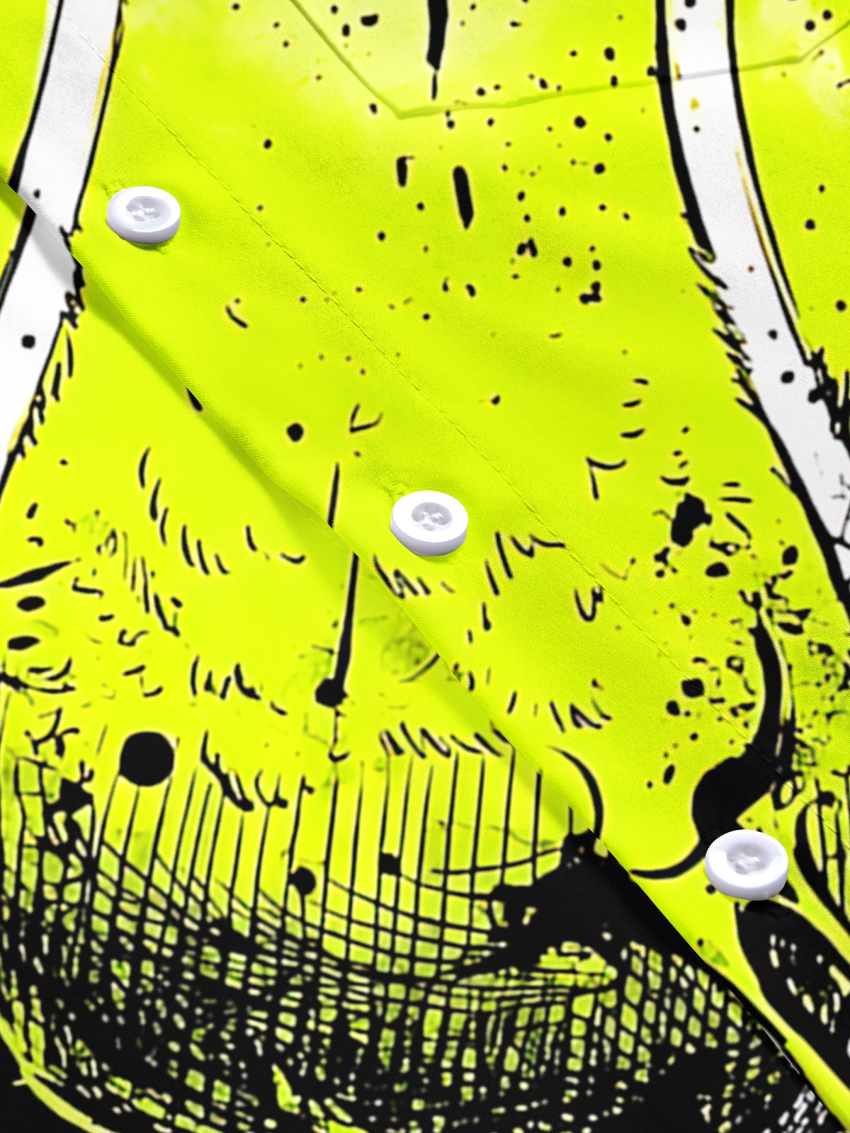 Oceanlyte Men's Melting Tennis Ball With Splatter Art Print Short Sleeve Shirt with Chest Pocket