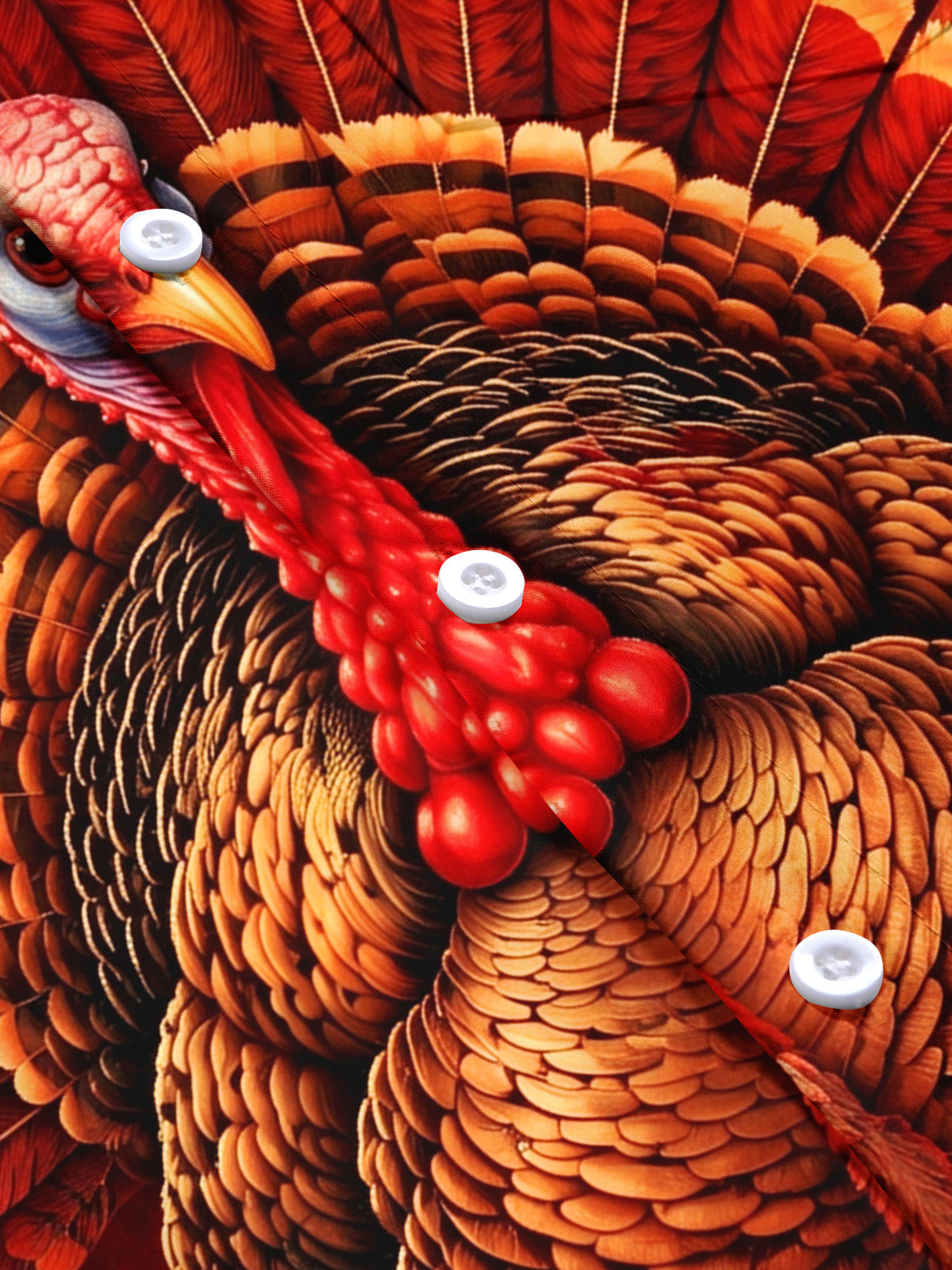 Oceanlyte Men's Thanksgiving Turkey And Autumn Leaves Print Short Sleeve Shirt with Chest Pocket
