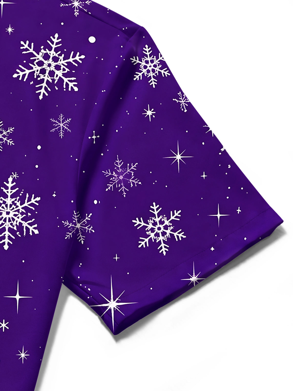 Oceanlyte Men's Printed Christmas Deer And Snowflakes Print Short Sleeve Shirt with Chest Pocket