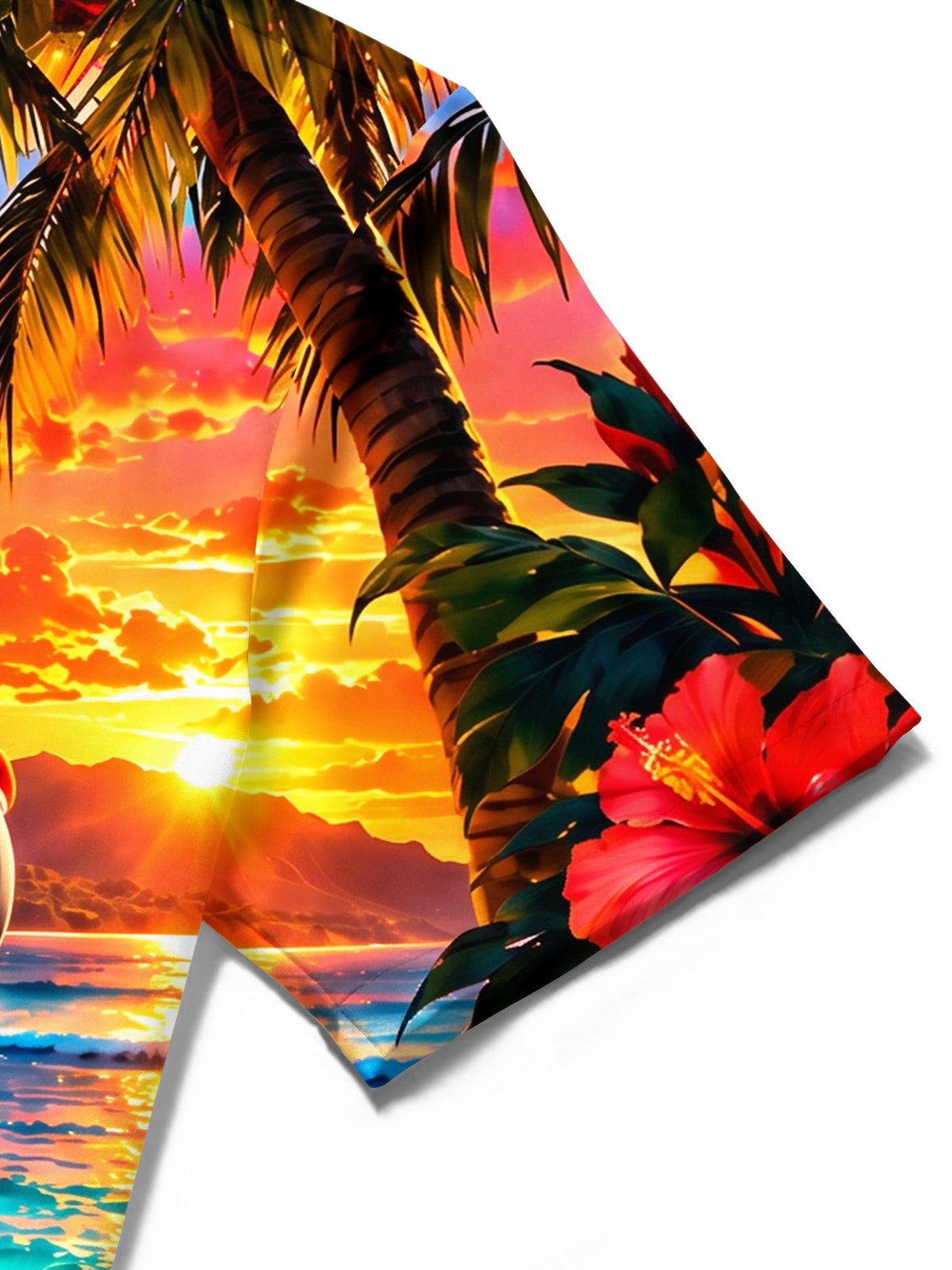 Oceanlyte Men's Hawaiian Parrot On Hammock Print Short Sleeve Shirt with Chest Pocket