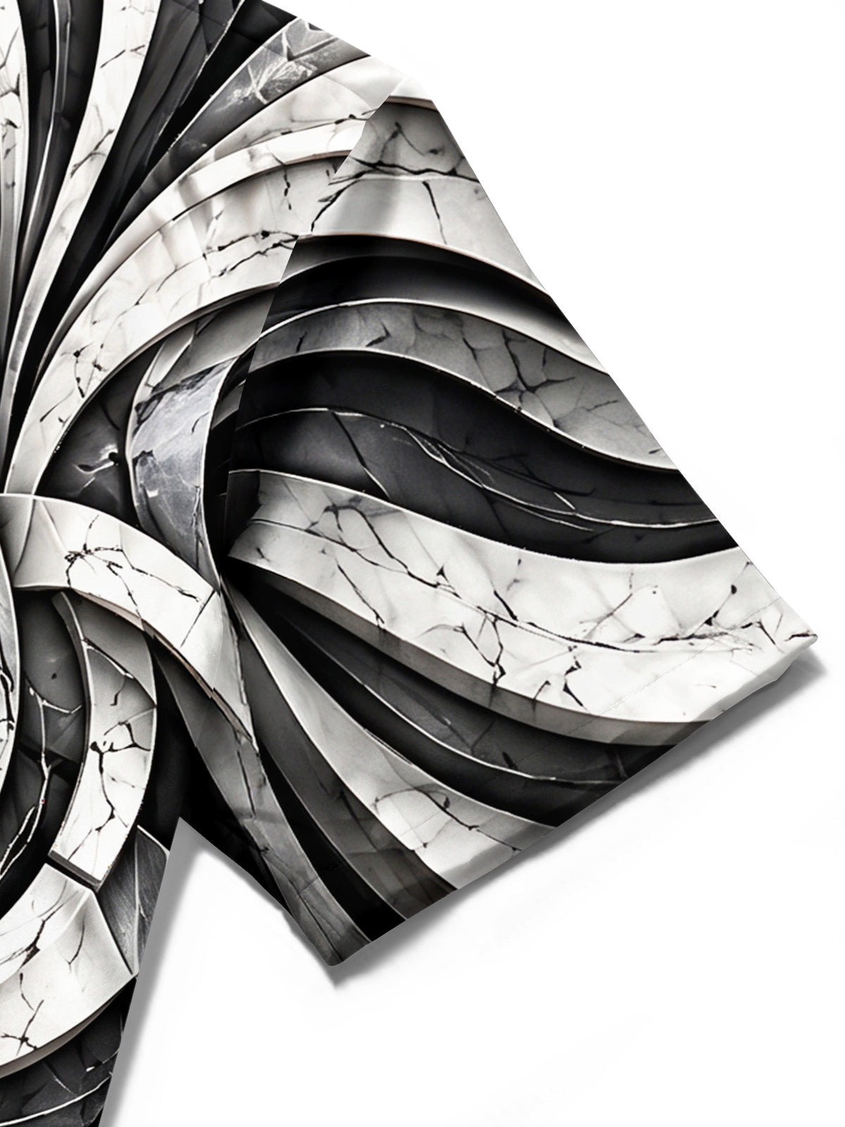 Oceanlyte Men's 3D Abstract 3D Swirling Marble Pattern Short Sleeve Shirt with Chest Pocket