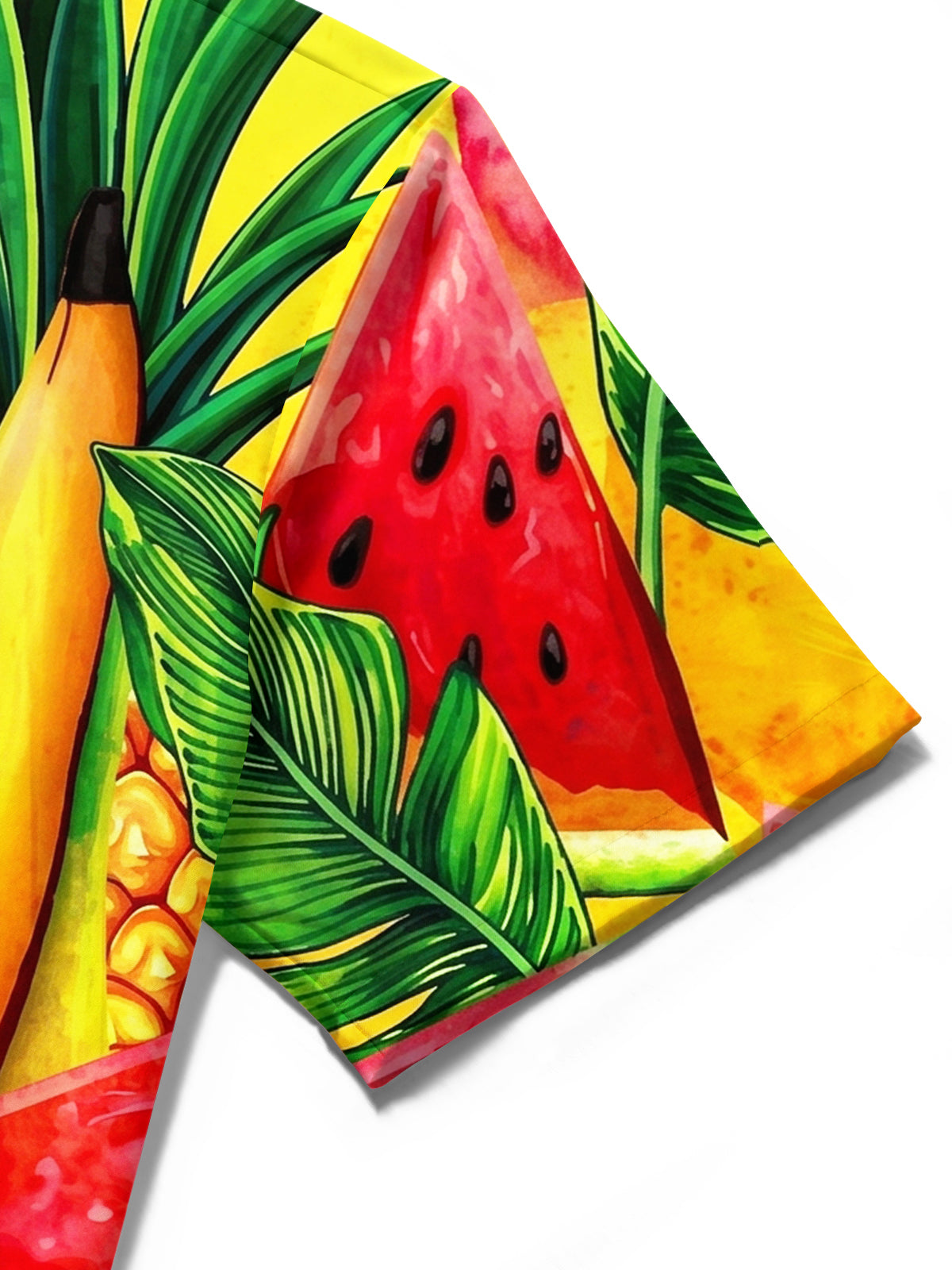 Oceanlyte Men's Hawaiian Tropical Fruit Pattern Short Sleeve Shirt with Chest Pocket