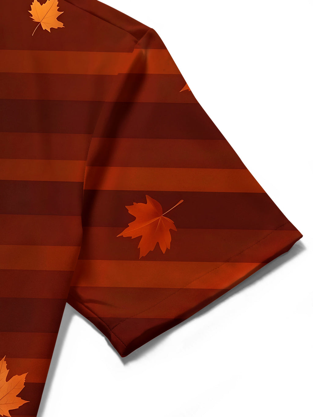 Oceanlyte Men's Hawaiian Autumn Maple Leaves Print Short Sleeve Shirt with Chest Pocket