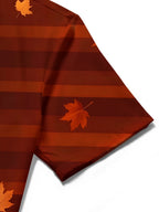 Oceanlyte Men's Hawaiian Autumn Maple Leaves Print Short Sleeve Shirt with Chest Pocket