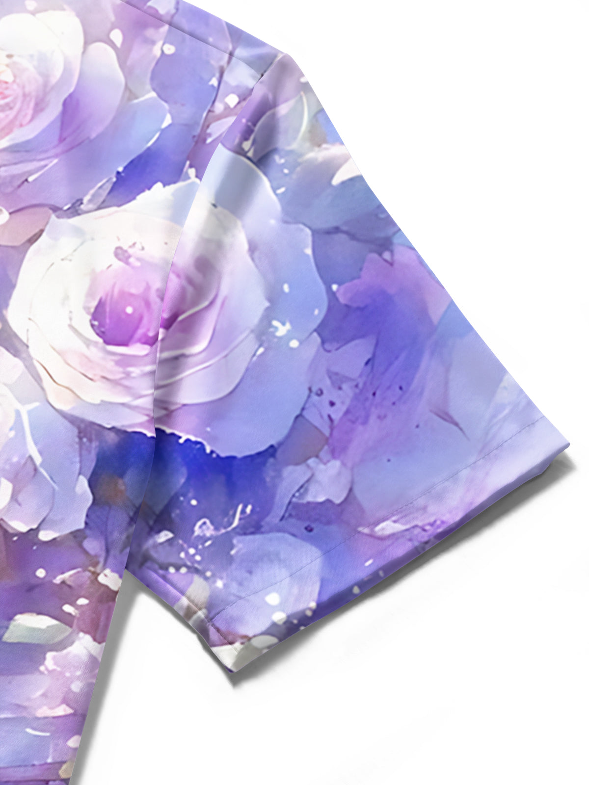 Oceanlyte Men's Printed Watercolor Roses Print Short Sleeve Shirt with Chest Pocket