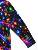 Oceanlyte Men's Long Sleeve Shirt - Neon Electric Guitar And Christmas Light Strings Print with Chest Pocket