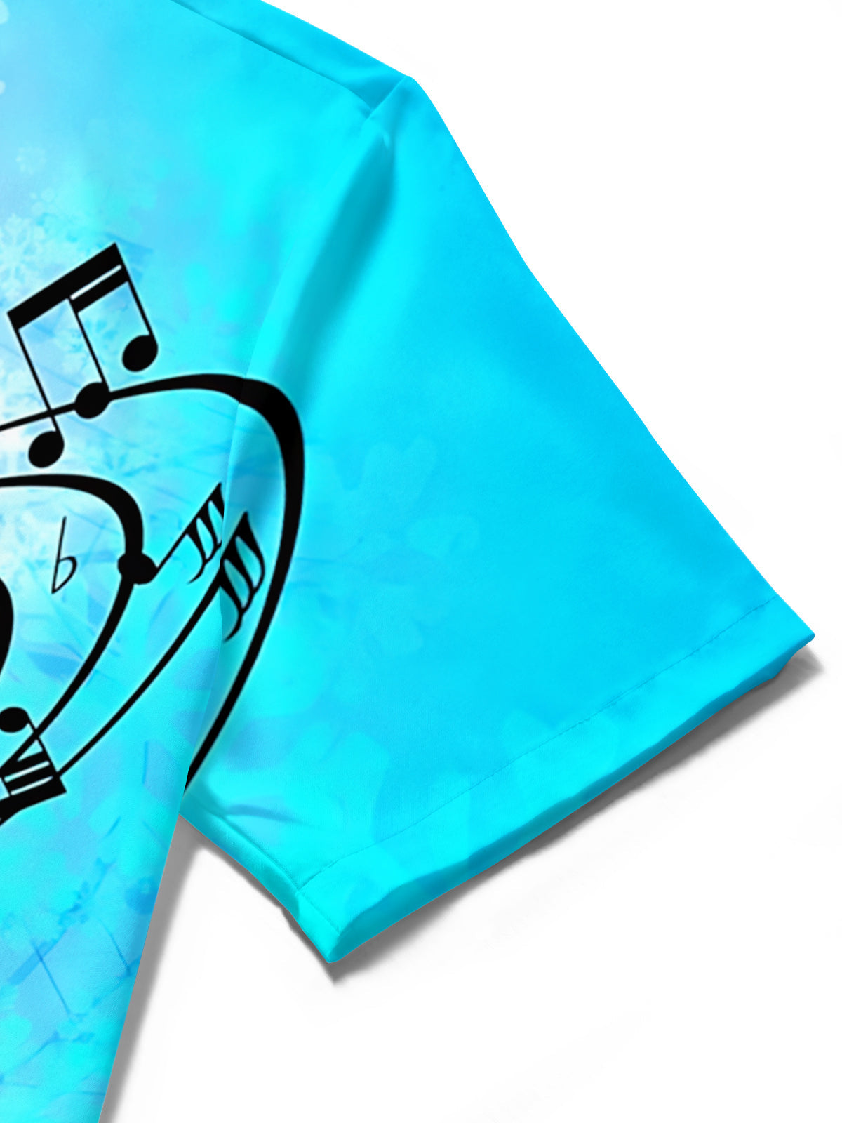 Oceanlyte Men's Graphic Musical Notes Print Short Sleeve Shirt with Chest Pocket