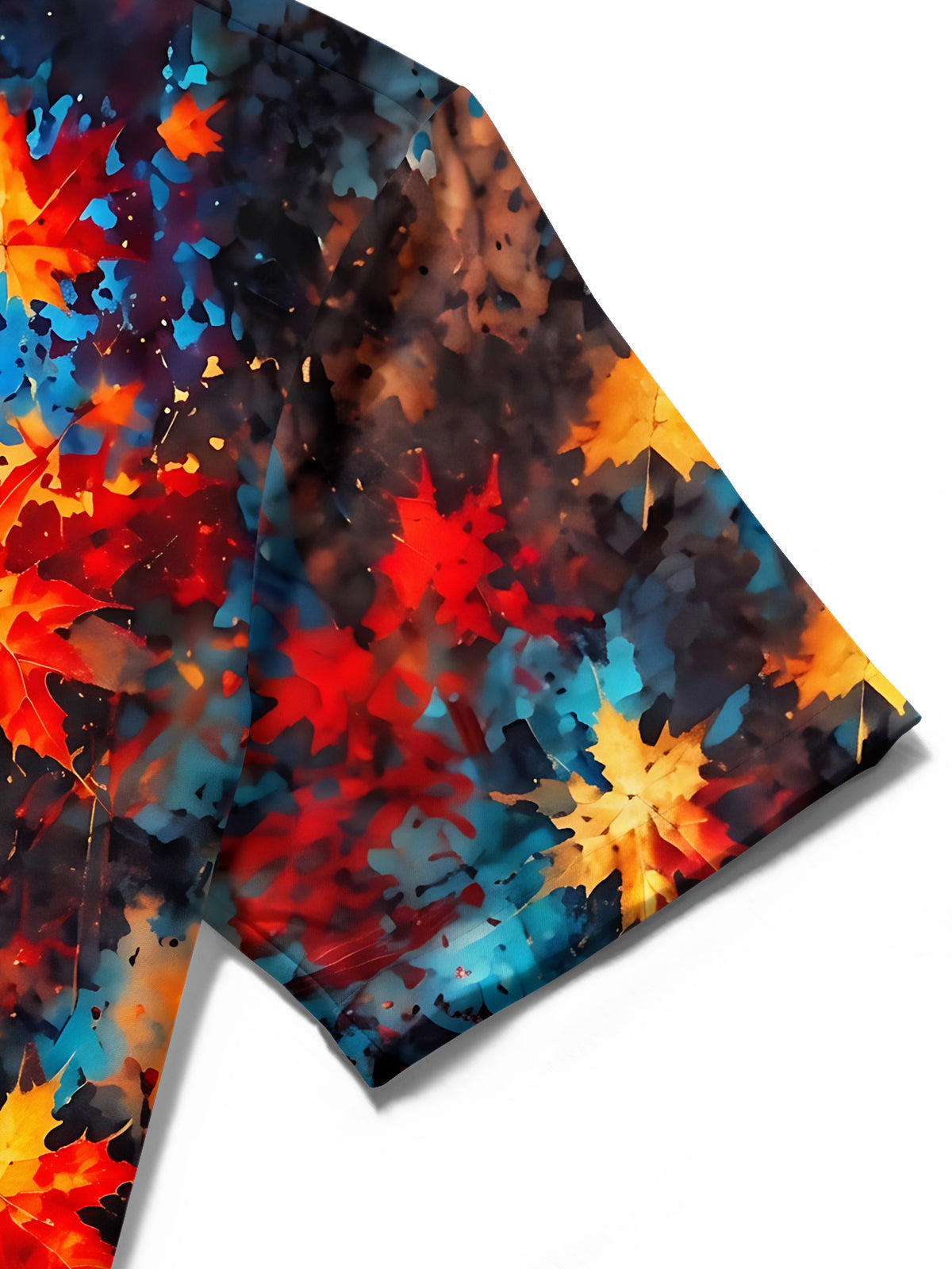 Oceanlyte Men's Hawaiian Maple Leaf Autumn Pattern Short Sleeve Shirt with Chest Pocket