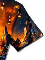 Oceanlyte Men's Eclipse Mountains And Water Reflection Print Short Sleeve Shirt with Chest Pocket