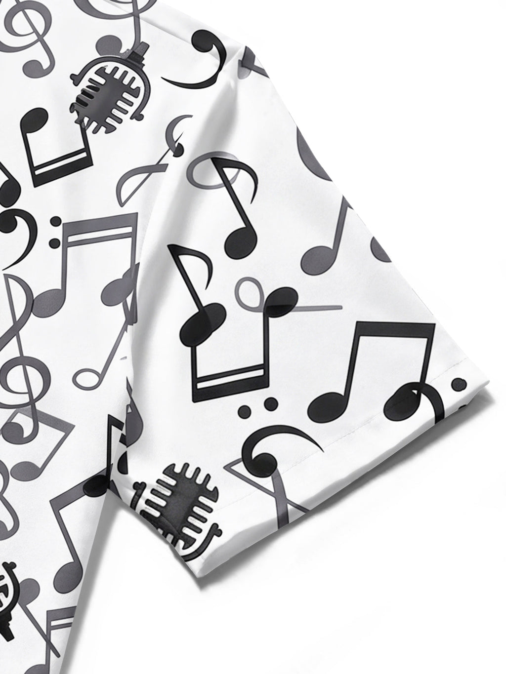 Oceanlyte Men's Graphic Musical Notes Print Short Sleeve Shirt with Chest Pocket