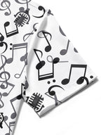 Oceanlyte Men's Graphic Musical Notes Print Short Sleeve Shirt with Chest Pocket