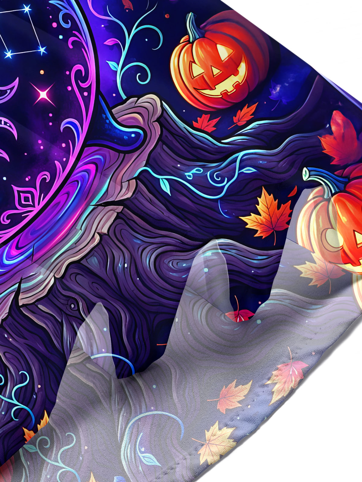 Oceanlyte Men's Short Sleeve Shirt - Halloween Black Cat And Cauldron With Stars Print with Chest Pocket