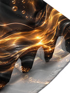 Oceanlyte Men's Manta Ray With Golden Bubbles And Waves Print Short Sleeve Shirt with Chest Pocket
