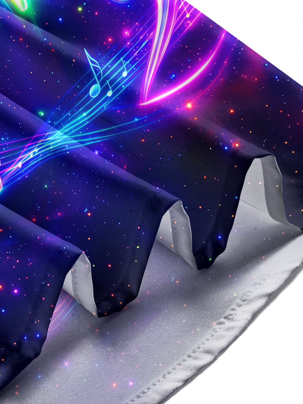 Oceanlyte Men's Neon Music Notes And Heartbeat Line Print Long Sleeve Shirt with Chest Pocket