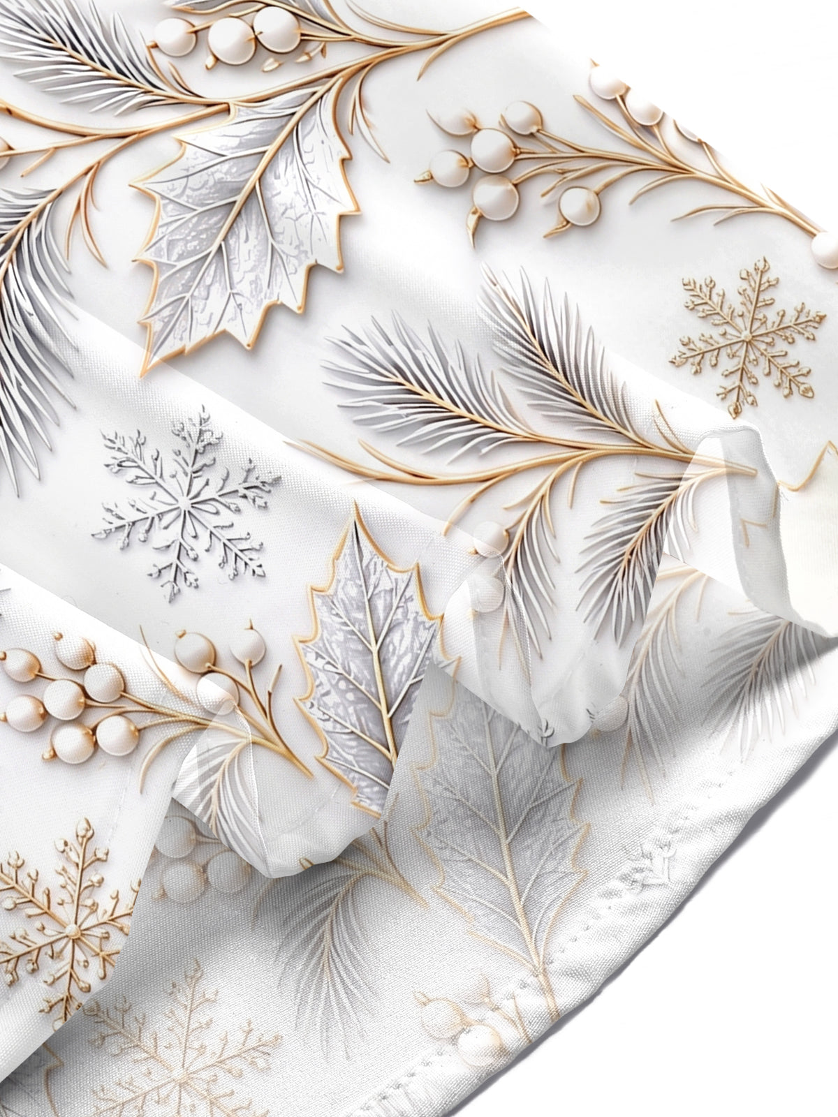 Oceanlyte Men's Winter Snowflakes And Winter Leaves Print Short Sleeve Shirt with Chest Pocket
