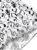 Oceanlyte Men's Graphic Musical Notes Print Short Sleeve Shirt with Chest Pocket