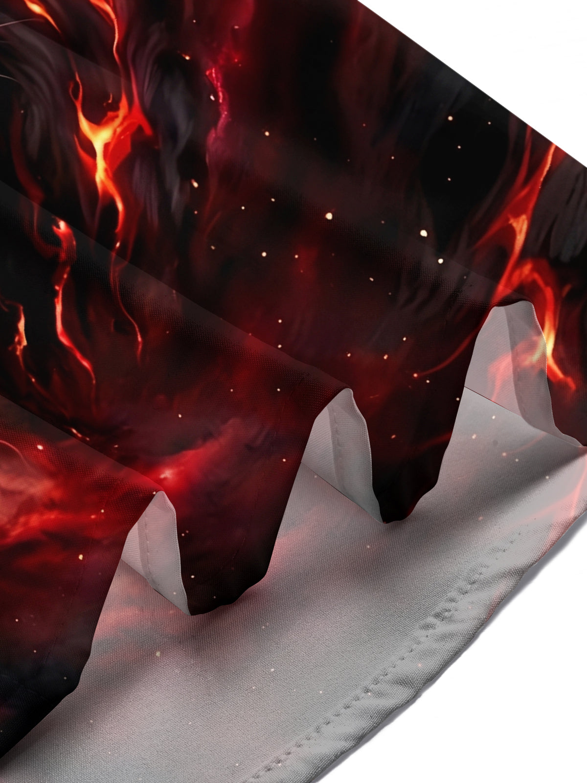 Oceanlyte Men's Black Panther With Lava And Fire Print Short Sleeve Shirt with Chest Pocket
