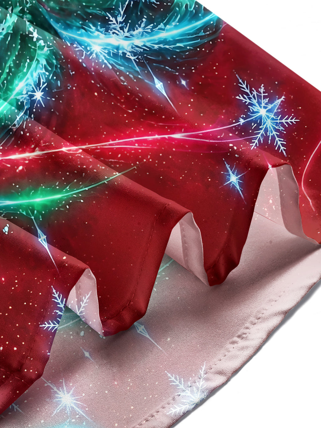 Oceanlyte Men's Long Sleeve Shirt - Christmas Tree With Snowflakes And Light Trails Print with Chest Pocket